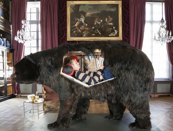 Abraham Poincheval living inside a bear