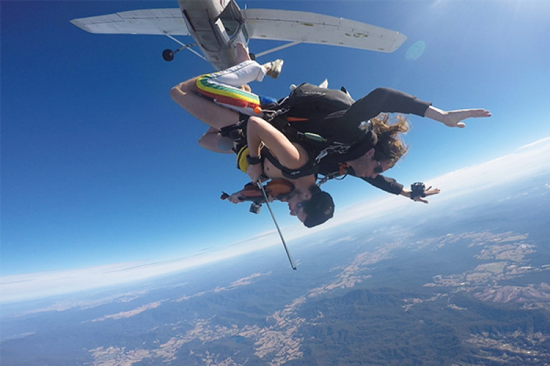 Naked Woman Skydiving