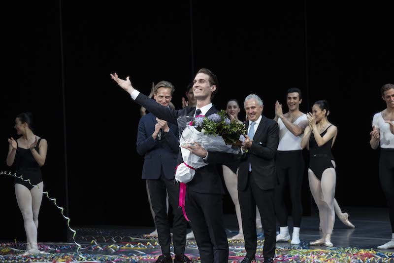 Nathan Brook is presented with the 2020 Telstra Ballet Awards