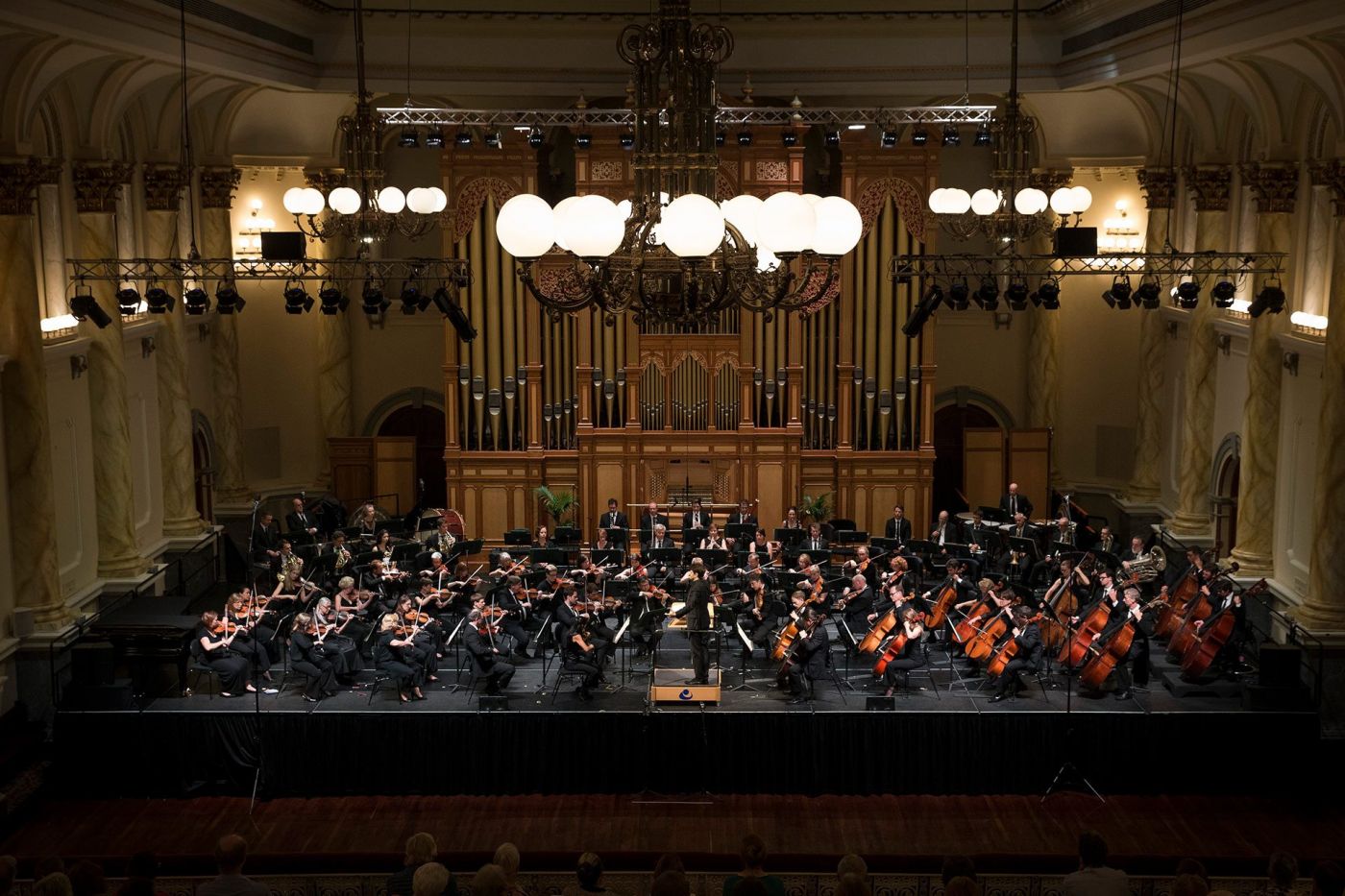 Adelaide Symphony Orchestra on stage at Adelaide Town Hall